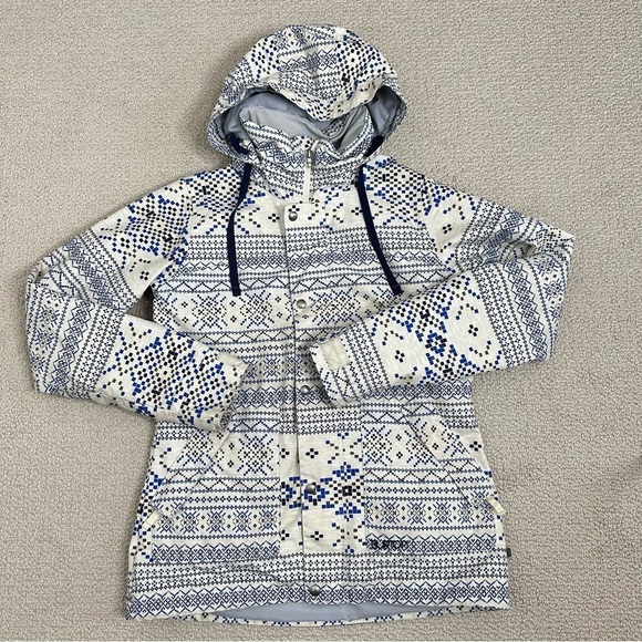 Button Ginger Dry Ride Pixelated Fair Isle Snowboard Jacket Size M - Picture 1 of 12